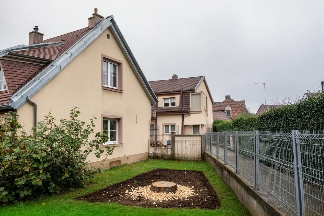 Jardin sécurisé après démontage du pin à Wintzenheim